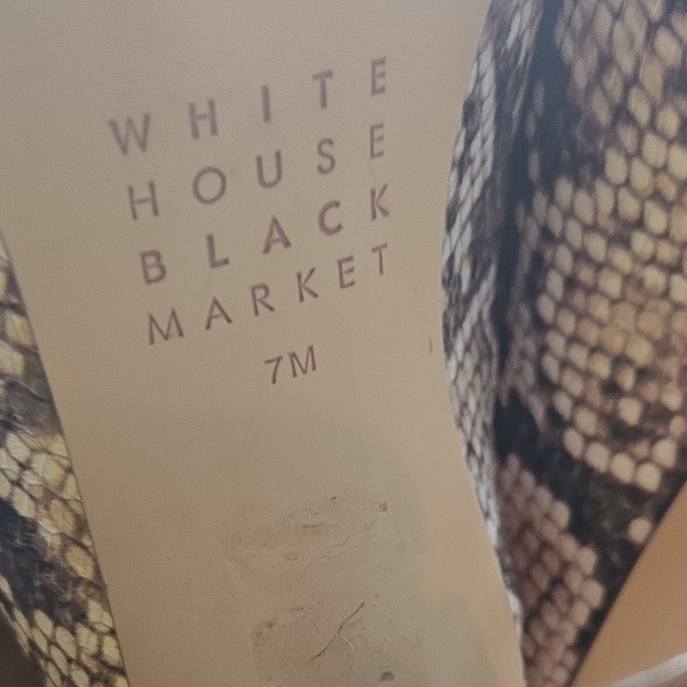 White House Black Market Snake Print Mules with Chain Detail - Picture 3 of 3